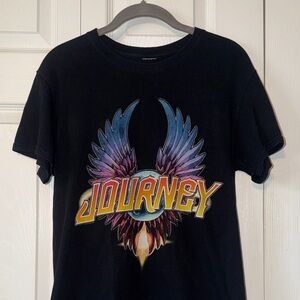 Journey Graphic Band Tee - Black with Multicolor Wings